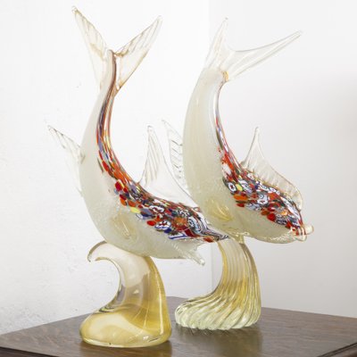 Single Piece Sculpture Fish on a Murano Glass Base, 1990s-MPO-1048791