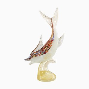 Single Piece Sculpture Fish on a Murano Glass Base, 1990s-MPO-1048791