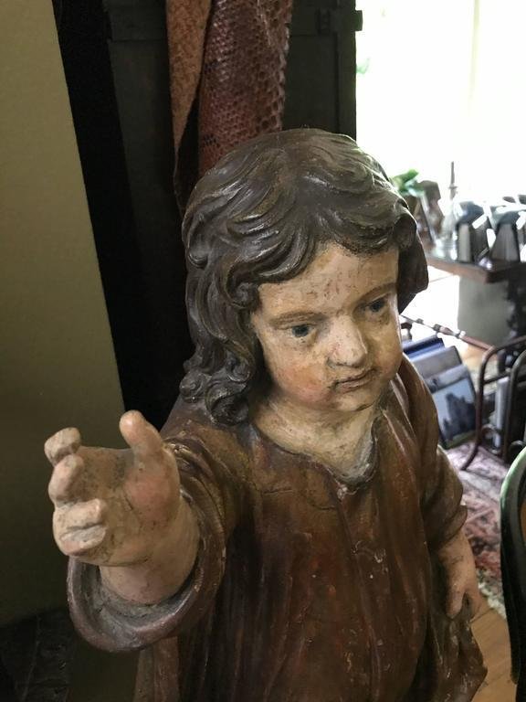 "Sint Janneke" Saint John Child in Polychrome , 18th Century, Limewood 65 cmhigh