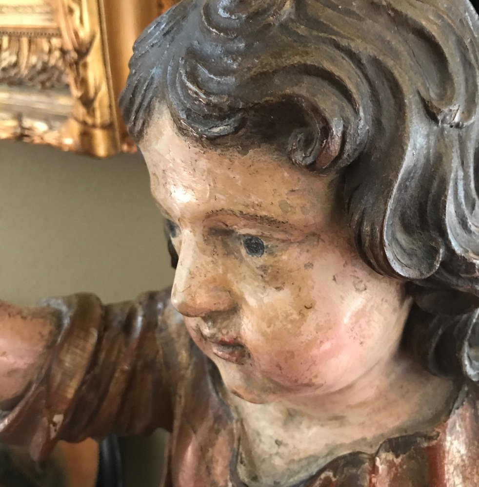 "Sint Janneke" Saint John Child in Polychrome , 18th Century, Limewood 65 cmhigh