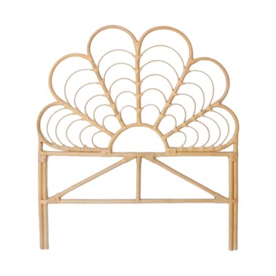 Sintética Wicker and Wood Flower Headboard-TCS-1758696