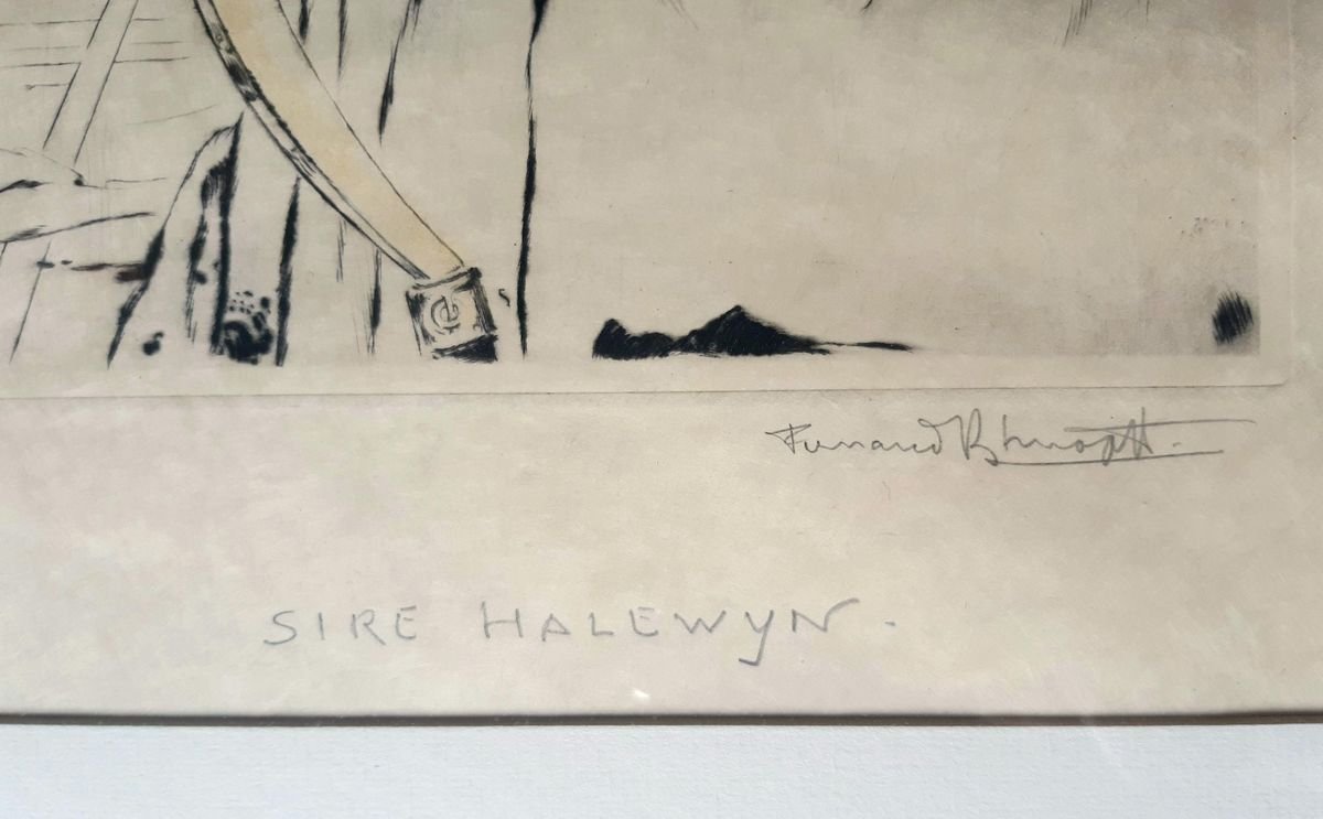 Sire Halewyn - Original Etching, Drypoint and Color Pencil by F. Khnopff - 1893 1893