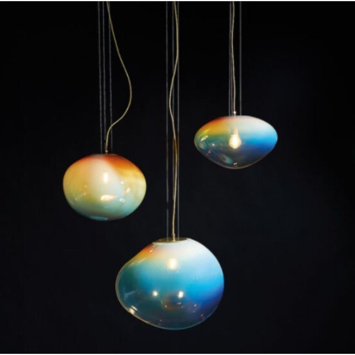 Sirius Blue Pendants by Eloa, Set of 3