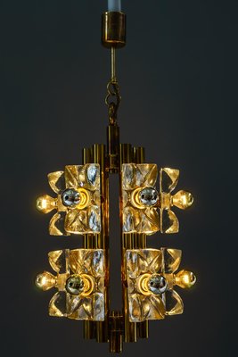 Sische Glass and Brass Chandelier, Vienna, 1960s-SPD-848061