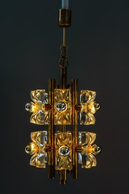 Sische Glass and Brass Chandelier, Vienna, 1960s-SPD-848061