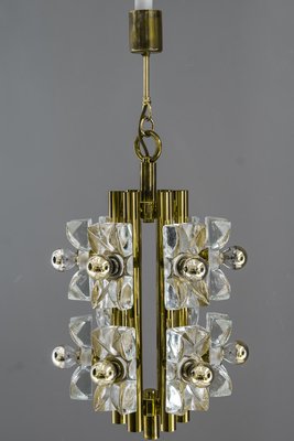 Sische Glass and Brass Chandelier, Vienna, 1960s-SPD-848061