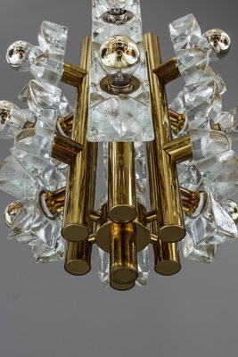 Sische Glass and Brass Chandelier, Vienna, 1960s-SPD-848061