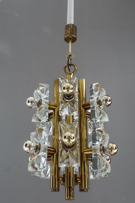 Sische Glass and Brass Chandelier, Vienna, 1960s-SPD-848061