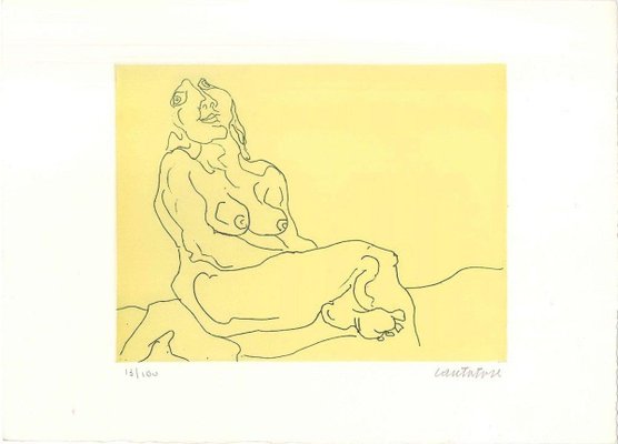 Sitting Female Nude - Original Etching by D. Catatore - 1970s 1970s-ZCI-760975