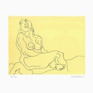 Sitting Female Nude - Original Etching by D. Catatore - 1970s 1970s-ZCI-760975