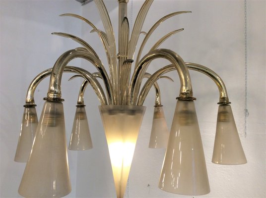 Six-Light Glass Chandelier by Fratelli Toso, 1930s-QZG-2021605