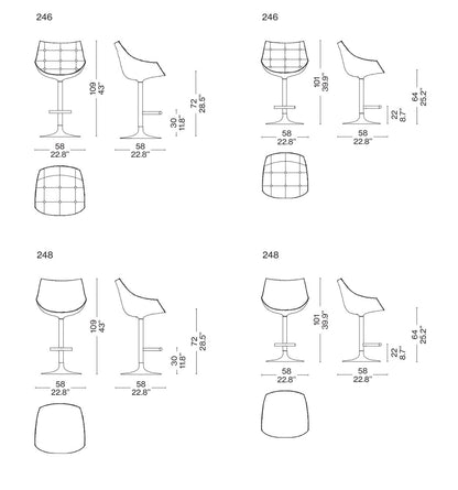 패션 스툴 Passion Stool 246/248 (Leather Cat X,Y,Z)