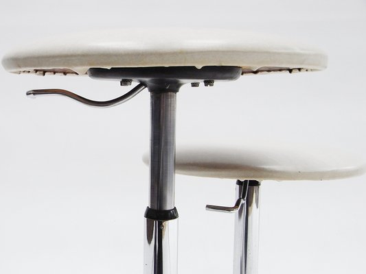 Skai and Chrome Telescopic Stools, 1970s, Set of 2-EP-552825