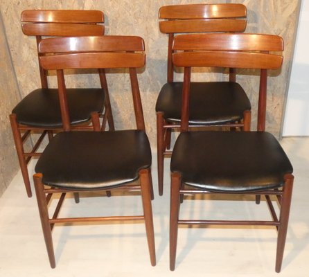 Skai and Rosewood Chairs, 1950s, Set of 4-ERB-1098465