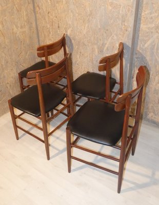 Skai and Rosewood Chairs, 1950s, Set of 4-ERB-1098465