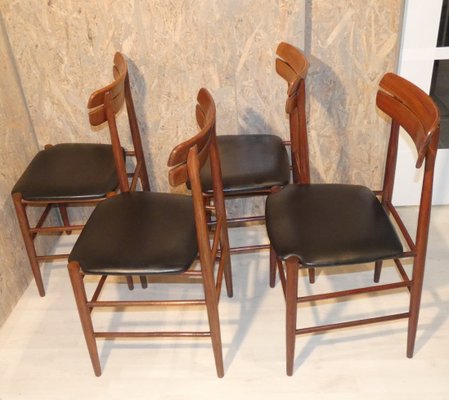 Skai and Rosewood Chairs, 1950s, Set of 4-ERB-1098465