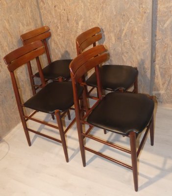 Skai and Rosewood Chairs, 1950s, Set of 4-ERB-1098465