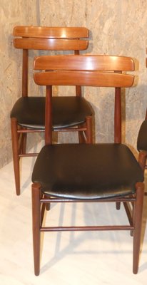 Skai and Rosewood Chairs, 1950s, Set of 4-ERB-1098465