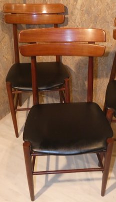 Skai and Rosewood Chairs, 1950s, Set of 4-ERB-1098465