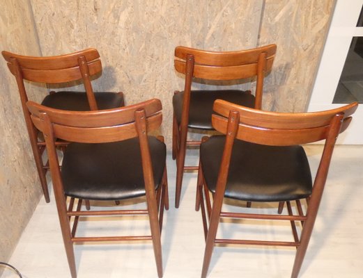 Skai and Rosewood Chairs, 1950s, Set of 4-ERB-1098465