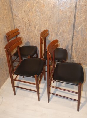 Skai and Rosewood Chairs, 1950s, Set of 4-ERB-1098465