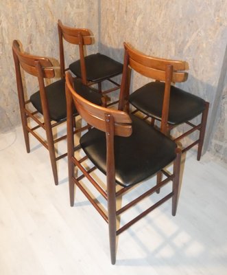 Skai and Rosewood Chairs, 1950s, Set of 4-ERB-1098465