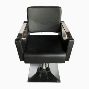 Skai Hairdresser Chair with Chromed Metal Armrests and Black Skai Leather, 2010s-ZYJ-1797613