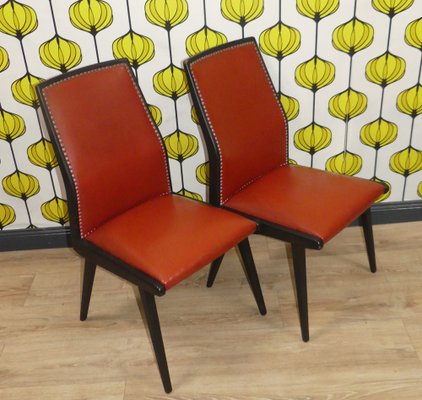 Skai Red Dining Room Chairs, 1960s, Set of 2-AFE-1795641