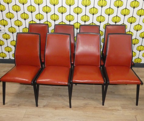 Skai Red Dining Room Chairs, 1960s, Set of 2-AFE-1795641