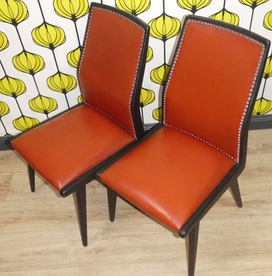 Skai Red Dining Room Chairs, 1960s, Set of 2-AFE-1795641