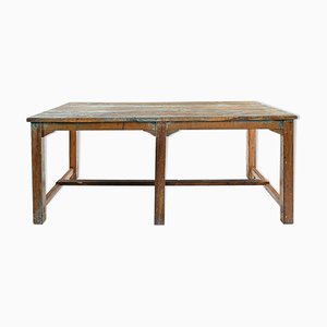 Skated Wooden Dining Table, 1940s-NQ-571230