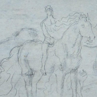 Sketch for ''The Horses'' - Original Pencil Drawing 1920s-ZCI-759314