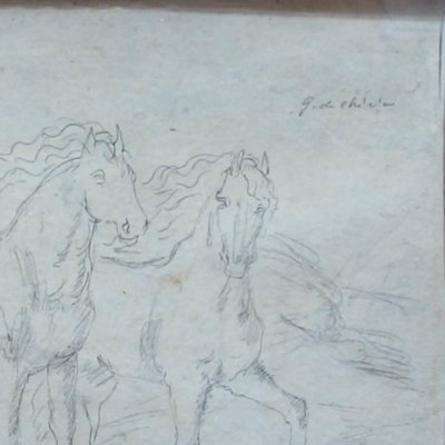 Sketch for ''The Horses'' - Original Pencil Drawing 1920s-ZCI-759314