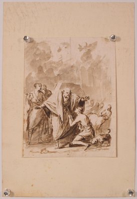 Sketch of a Biblical Scene, 18th-Century, Ink on Paper-AOI-1317488