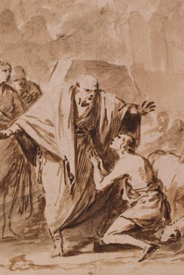 Sketch of a Biblical Scene, 18th-Century, Ink on Paper-AOI-1317488