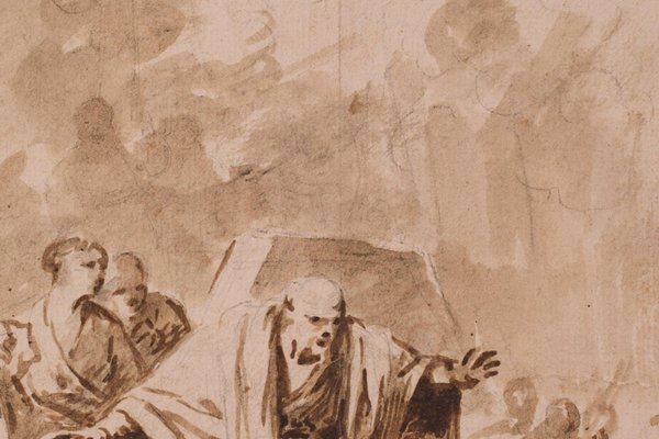 Sketch of a Biblical Scene, 18th-Century, Ink on Paper-AOI-1317488