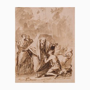 Sketch of a Biblical Scene, 18th-Century, Ink on Paper-AOI-1317488