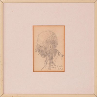 Sketch of a Man, 1920s, Pencil on Paper, Framed-AOI-1311608