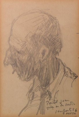 Sketch of a Man, 1920s, Pencil on Paper, Framed-AOI-1311608