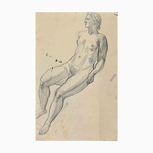 Sketch of Nude Man, Original Pencil Drawing, Early 20th-Century-ZCI-1293892