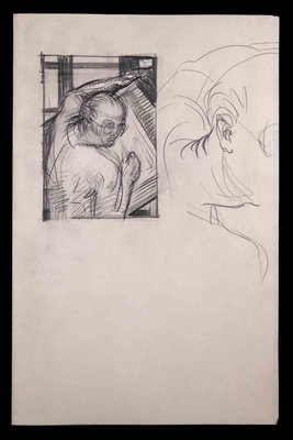 Sketches of an Artist, Original Drawing, Mid 20th-century-ZCI-1190198