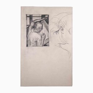 Sketches of an Artist, Original Drawing, Mid 20th-century-ZCI-1190198