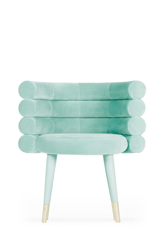 Sky Blue Marshmallow Dining Chairs by Royal Stranger, Set of 2