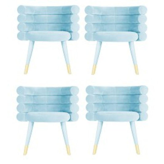 Sky Blue Marshmallow Dining Chairs by Royal Stranger, Set of 4