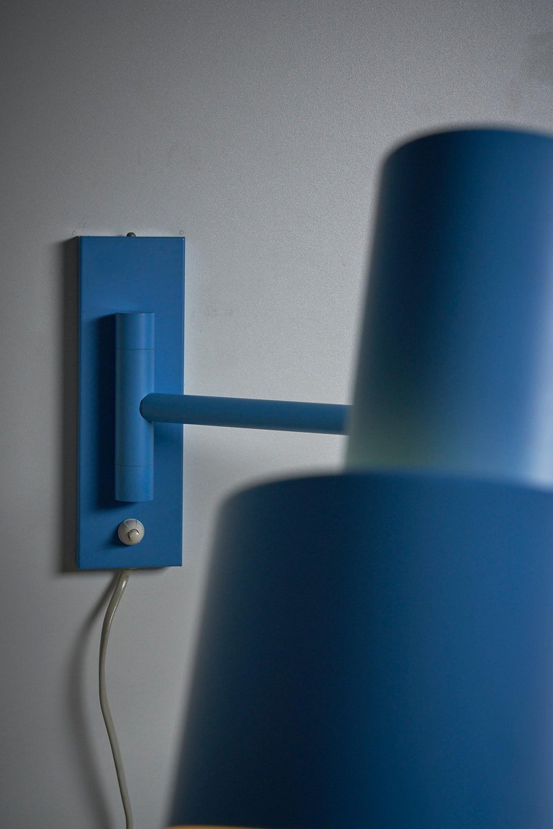 Sky Blue Skala Wall Lamp by Jo Hammerborg for Fog & Mørup, 1969