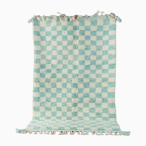 Skyblue Check Berber Rug, 2010s-GPP-1383317