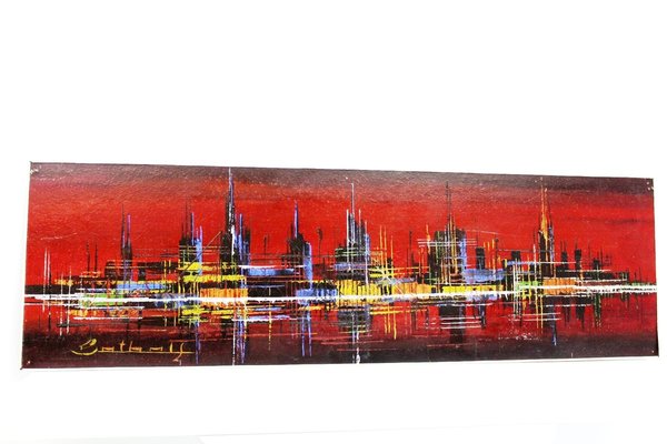 Skyline Acrylic Painting, 1970s-ZWH-750364