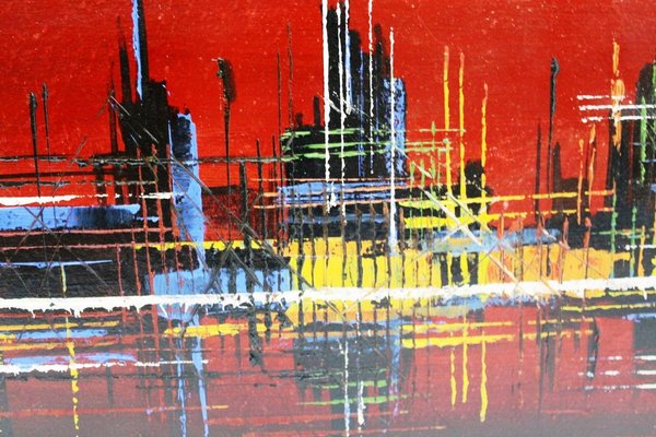 Skyline Acrylic Painting, 1970s-ZWH-750364