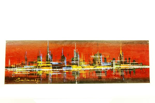 Skyline Acrylic Painting, 1970s-ZWH-750364