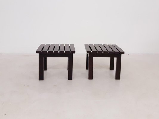 Slat Side Tables in the Style of Martin Visser, the Netherlands, 1950s, Set of 2-ZO-633364